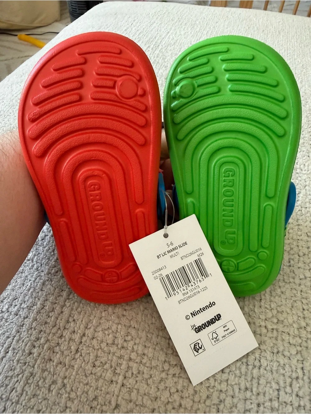 Nintendo Super Mario Kids Sandals in Red and Green